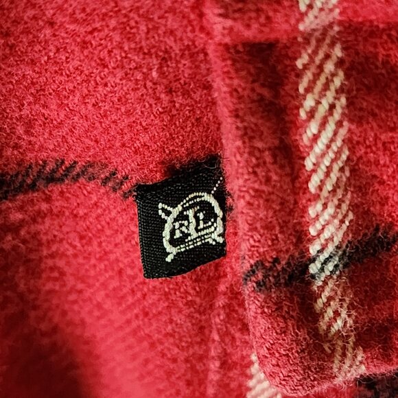 Ralph Lauren Red Plaid Flannel Half-Zip Shirt – Women’s Medium – Cozy - Picture 4 of 9